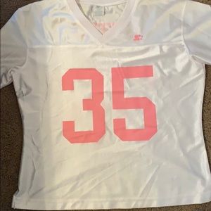 White and pink Ohio state jersey